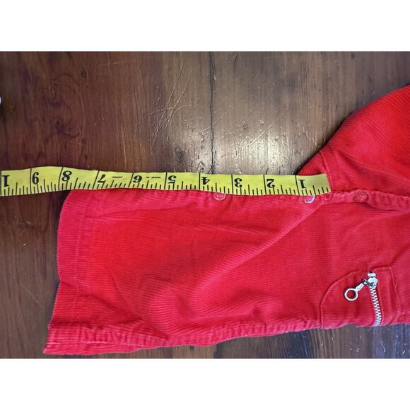 Izod Lacoste Vintage Red Corduroy Baby Overalls 9-12 Months - Picture 9 of 10